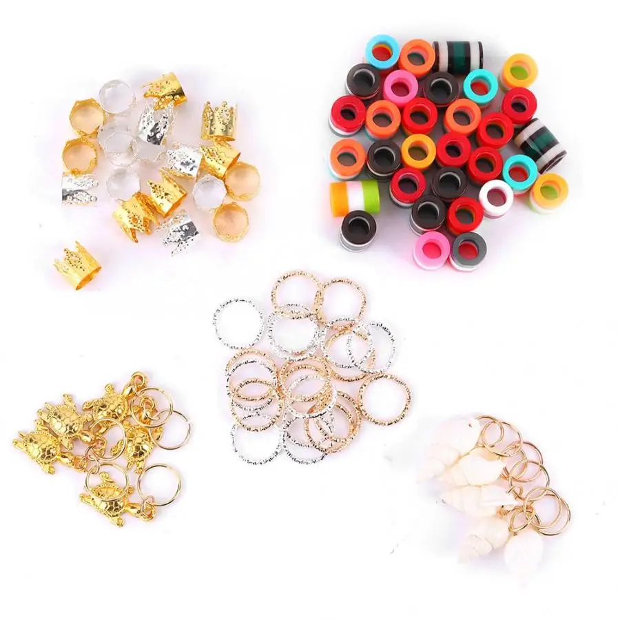 80 шт. регулируемые дреды Бисер для волос плетения кольца манжеты аксессуары