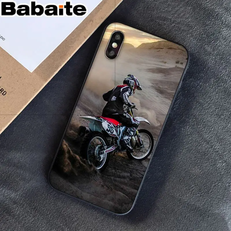 Babaite moto Cross moto rcycle спортивный черный ТПУ мягкий резиновый чехол для телефона для iPhone 8 7 6 6S Plus 5 5S SE XR X XS MAX чехол - Цвет: 8