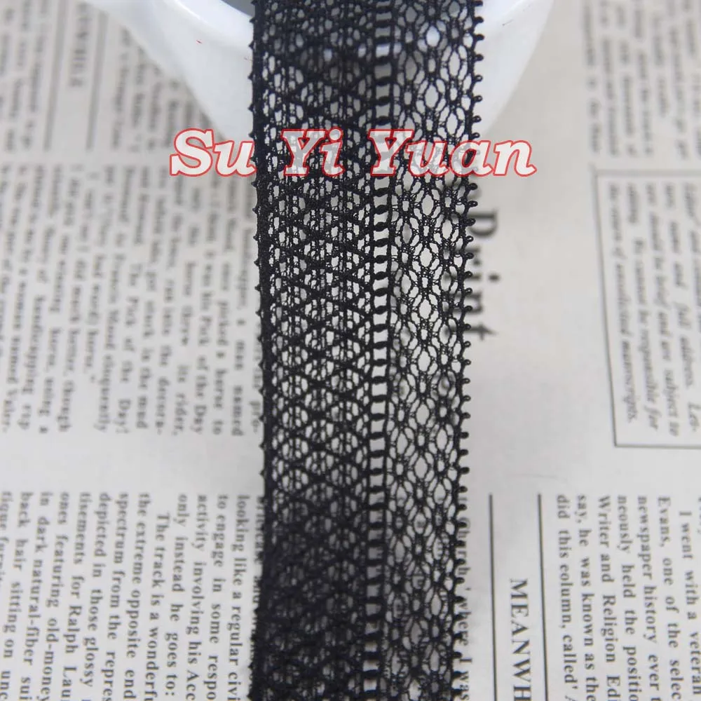 20 ярдов/партия 28 мм Ширина розовый ярко черный эластичный стрейч кружевной