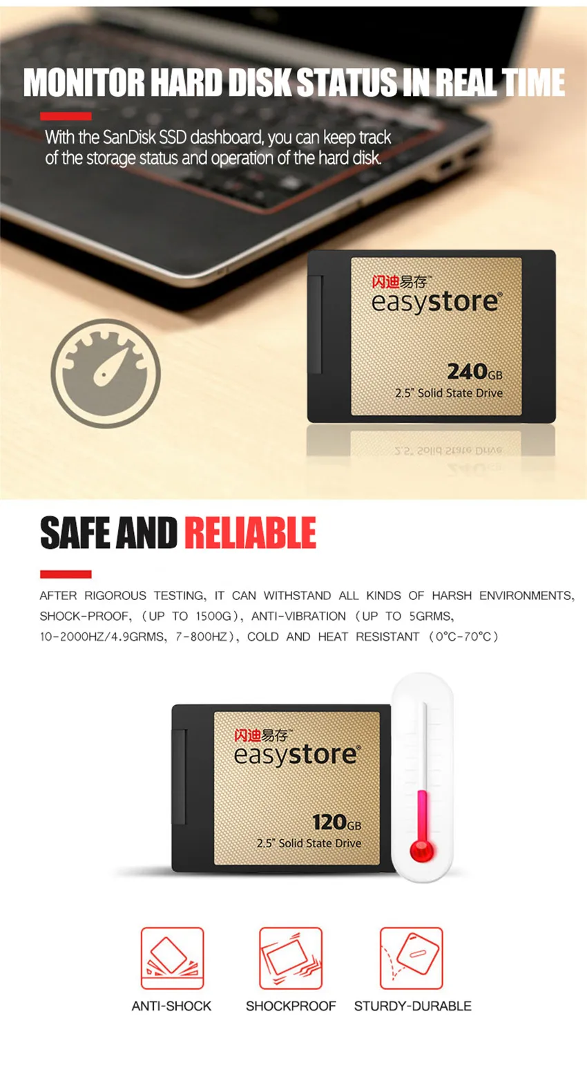 Двойной Флеш-накопитель SanDisk SSD 2,5 ''Внутренний твердотельный жесткий диск SATA 3 540 МБ/с. жесткий диск 480 ГБ 240 ГБ 120 ГБ HDD Внутренний твердотельный накопитель для ноутбука, настольного компьютера, ПК