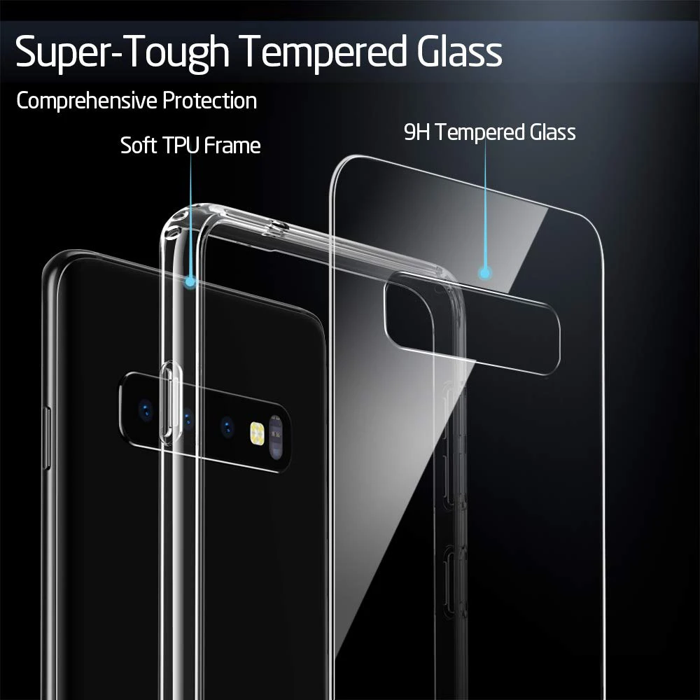 GKK Luxury Case for Samsung Galaxy S10 A50 Tempered Back Glass Soft TPU Frame Cover Plus Coque Fundas |