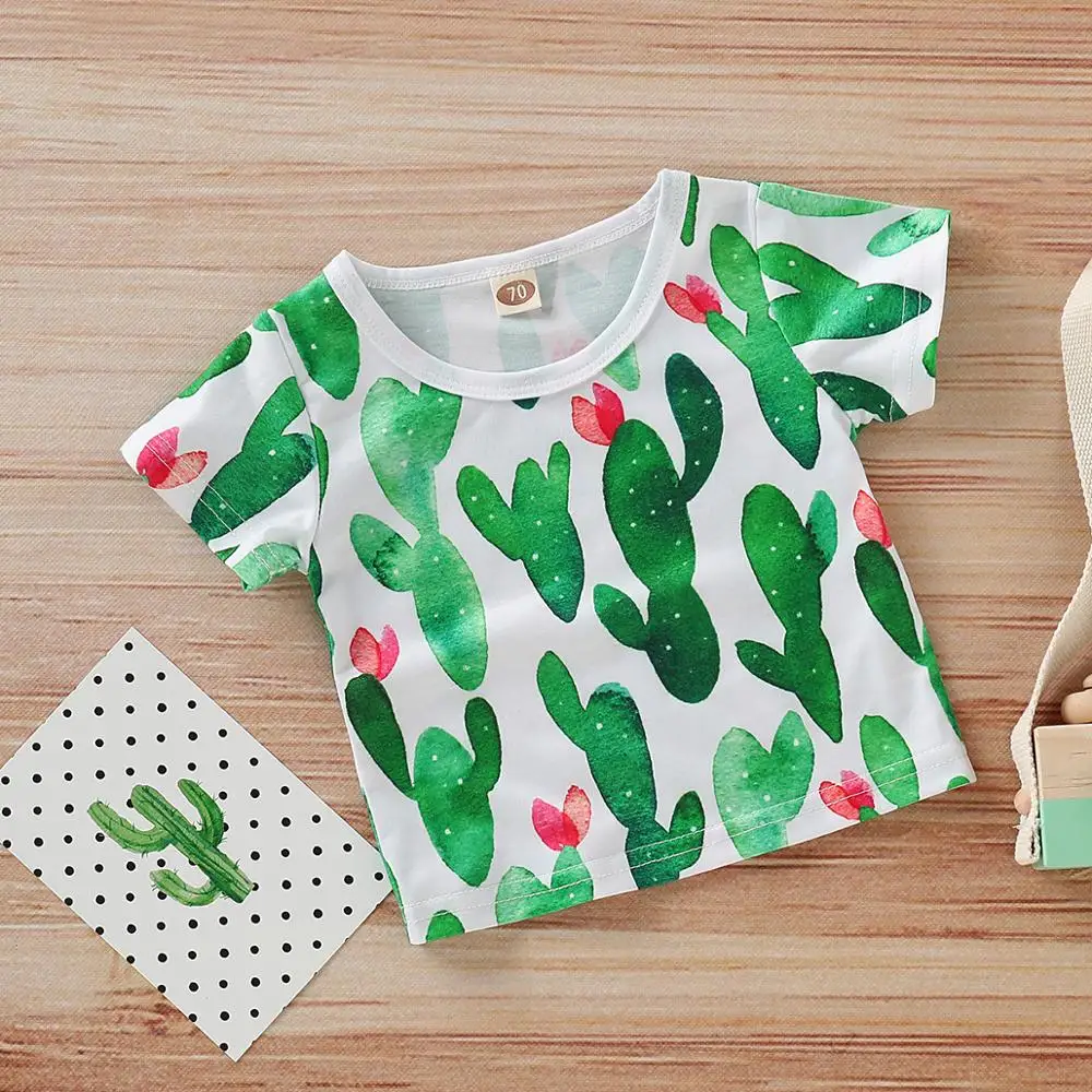 Новая модная футболка с коротким рукавом футболки топ принтом кактуса 4