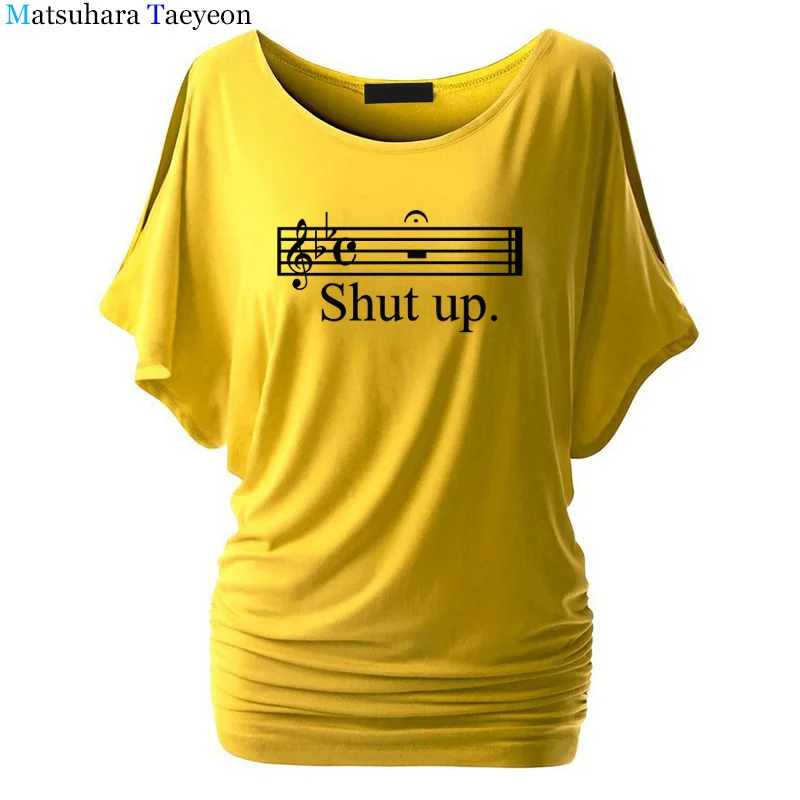 MUSIC SHUT UP, Повседневная футболка с принтом, брендовая, короткий рукав, забавная, хлопковая, женская футболка, футболка, homme, топы, женская одежда