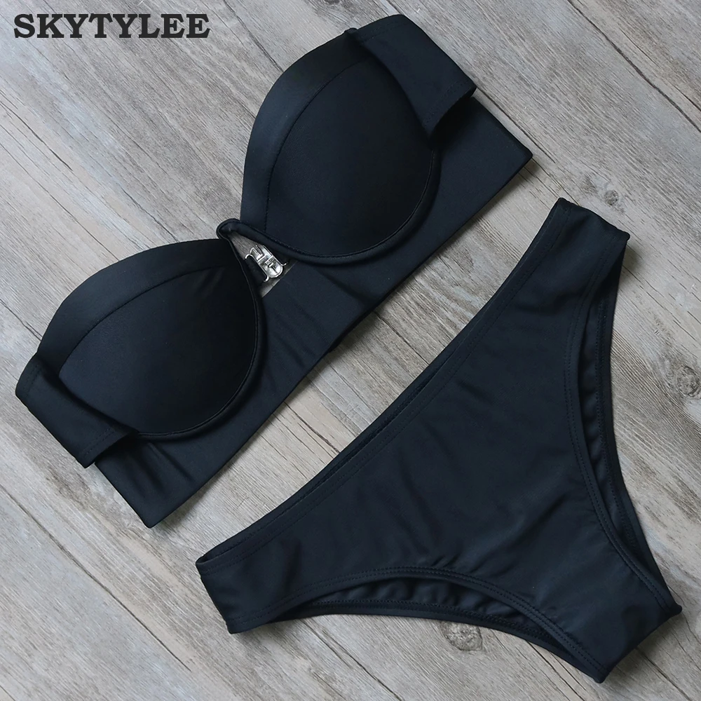 MOOSKINI Brand 2018 Hot Sexy Swimwear Women Bikinis Bathing Suit Push Up Brazilian Bikini Set Low Waist Solid Swimsuit Beachwear |