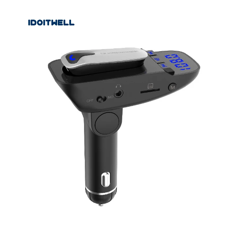 Автомобильный радиоприемник fm передатчик Bluetooth наушники комплект для автомобиля