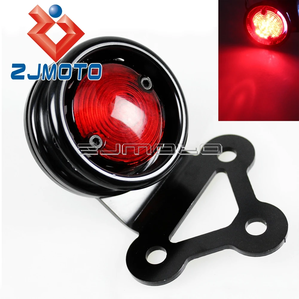 

Мотоцикл 12V Ретро Круглый светодиодный фонарь светильник интегрирует номерной знак кронштейн тормозной фонарь для Harley Bobber Chopper