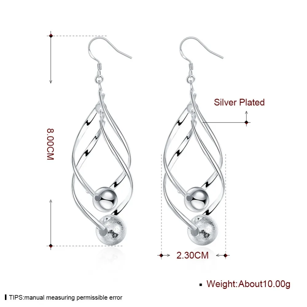 beautiful women earrings 925 jewelry silver fashion beads charm for free shipping high quality | Украшения и аксессуары