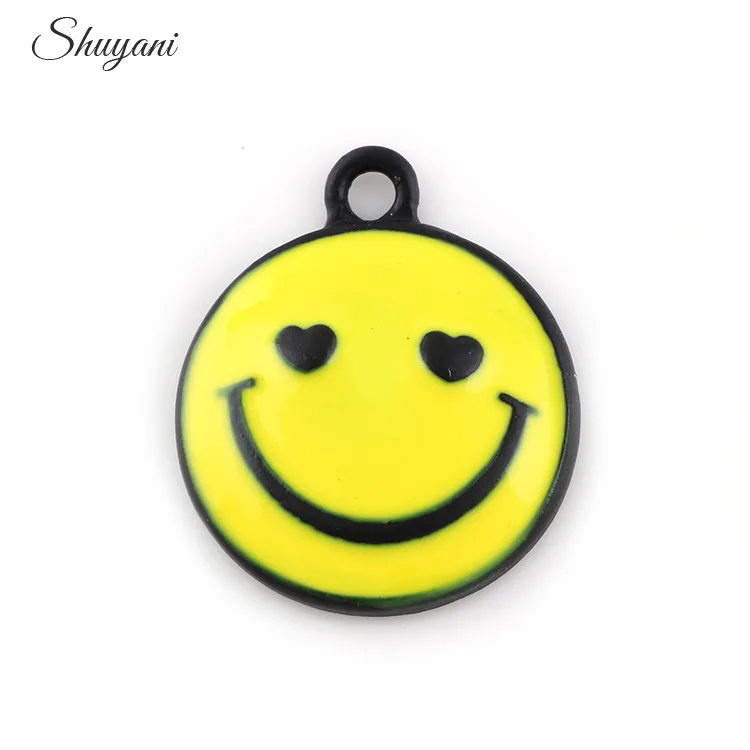 20 шт сплав металл желтый мультфильм улыбающееся лицо Подвески кулон подходит DIY