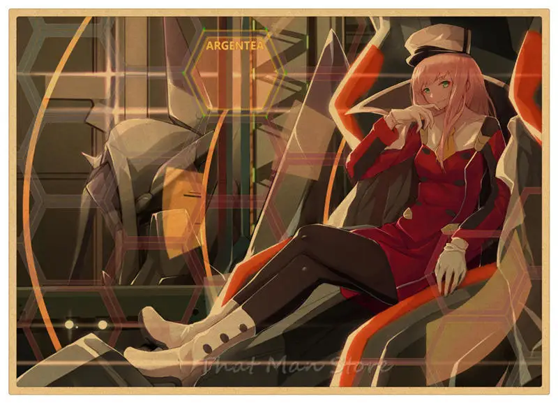 Милый в FranXX HIRO ZERO TWO ICHIGO GORO стикер Плакат из крафт-бумаги японского аниме плакат ретро плакат 30*21 см - Цвет: Кофе
