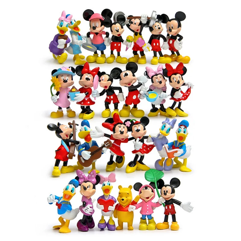 6 шт. Микки и Минни Маус мультфильм утка пейзаж из мха кукла Сказочный Сад