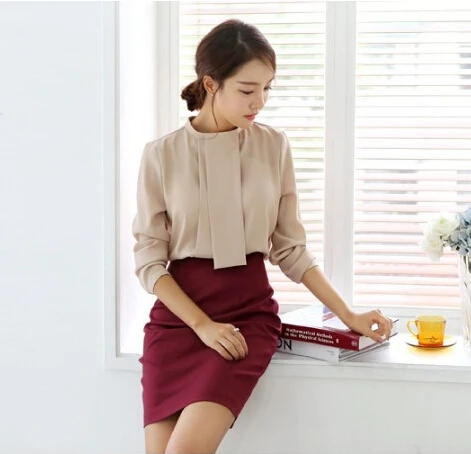 midi skirt New Women's Casual Faldas Spring Summer OL Pencil Knee-Length High Waist Skirt Slim Straight Saia 10 color Plus Size Short - Цвет: midi skirt