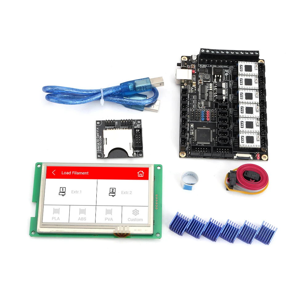 FYSETC F6 V1.3 все-в-одном материнская плата+ 6 шт. TB67S109 Stepsticker S109 Драйвер шагового двигателя+ 4," дюймовый сенсорный экран