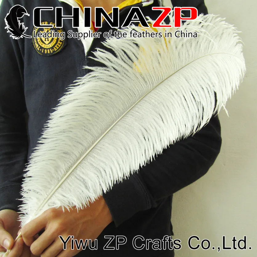 Китайский завод 50 шт./лот 55-60 см (22-24 дюйма) кремовые большие Страусиные перышки