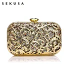 SEKUSA женские вечерние сумки с вырезами, клатчи с блестками для свадебной вечеринки, маленькая цепочка на плечо, дамские сумочки, кошелек