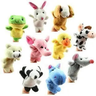 

Free Shipping 100pcs/lot Baby Plush Toy,Finger Puppets,Talking Props(10 animal group) wholesale and retails