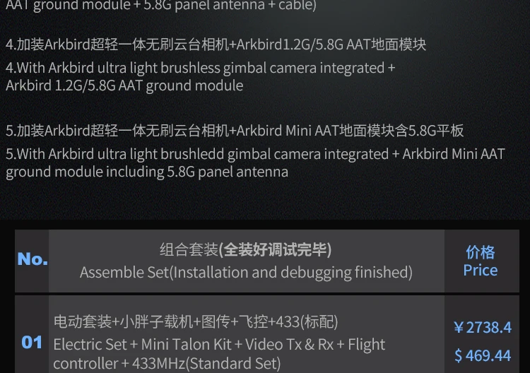 Arkbird X-UAV мини Talon PNP W/Arkbird 2,0 OSD Система управления полетом 80g Карданная камера с фиксированным крылом FPV выбор самолета
