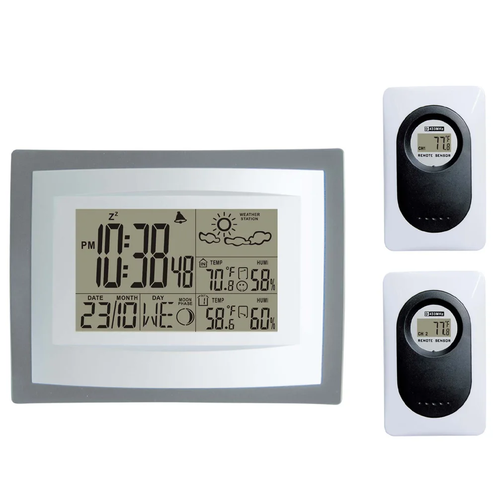 Two Sensors DYKIE Беспроводная метеостанция Lcd экран Indooor открытый с беспроводным передатчиком - Цвет: Two Sensors