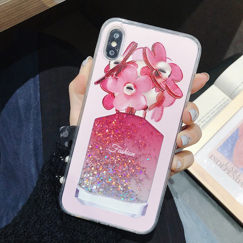 Чехол для телефона с зыбучим песком iPhone XR XS X MAX 8 7 6 6s Plus роскошная модная блестящая
