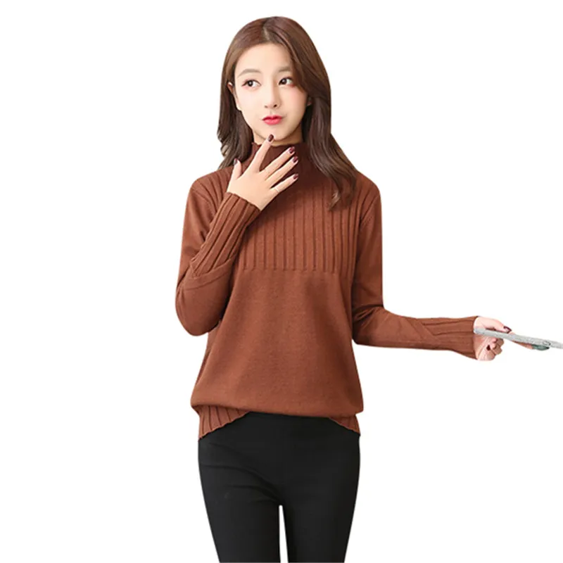 

2017 autumn and winter new winter models Korean women Slim semi-high collar knit bottoming shirt Turtleneck Sweater