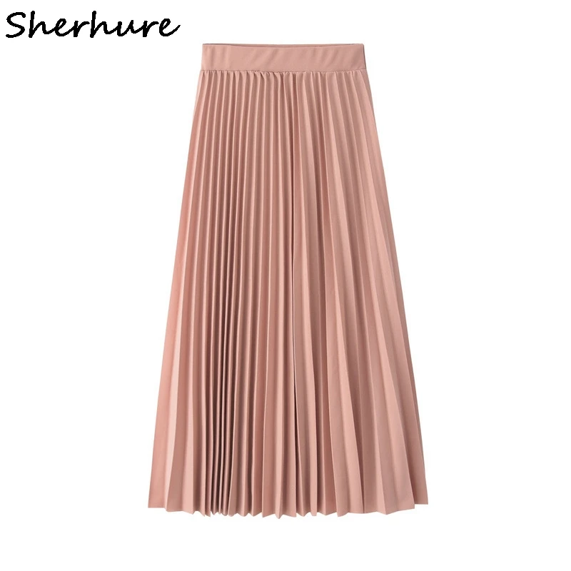 Sherhure 2019 Модные женские плиссированные юбки с завышенной талией Harajuku Boho Женская