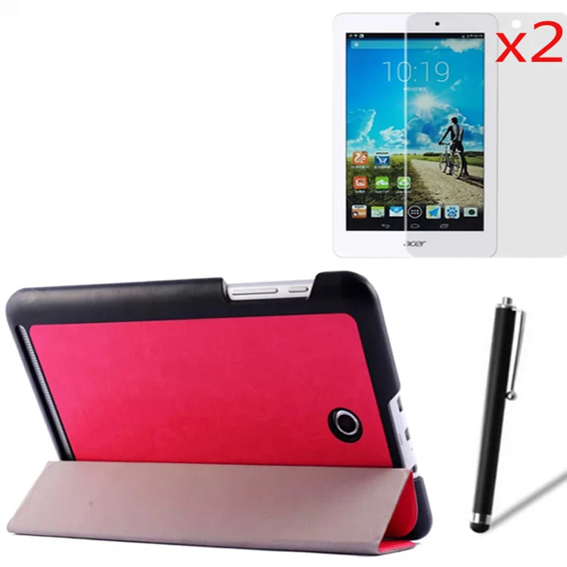 Ultra Slim Магнитный Фолио Стенд Кожаный Чехол + 2x Экран протектор Стилус Для Acer Iconia Tab