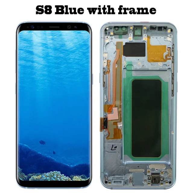 S8 Blue Frame ЖК-дисплей для samsung Galaxy S8, ЖК-дисплей S8 plus, G950, G950F, G955fd, G955F, G955, с тенью, с сенсорным экраном, оцифровать - Цвет: S8 Blue Frame
