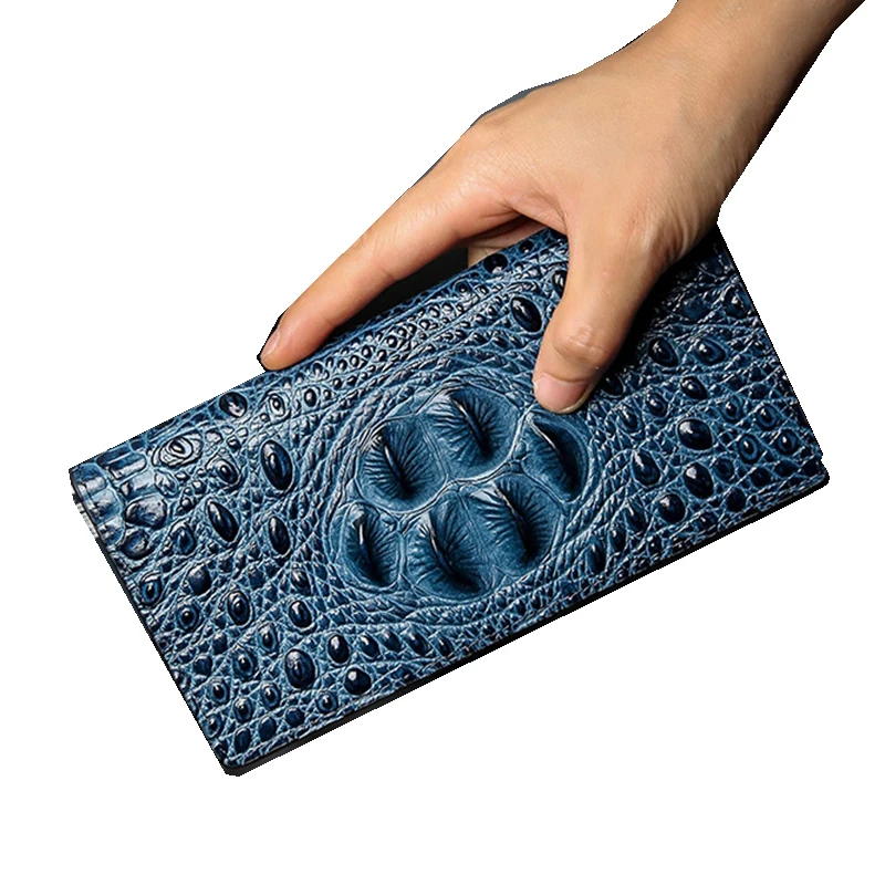 Three di мужской кошелек с узором под крокодиловую кожу из спилка Ранняя сумка клатч