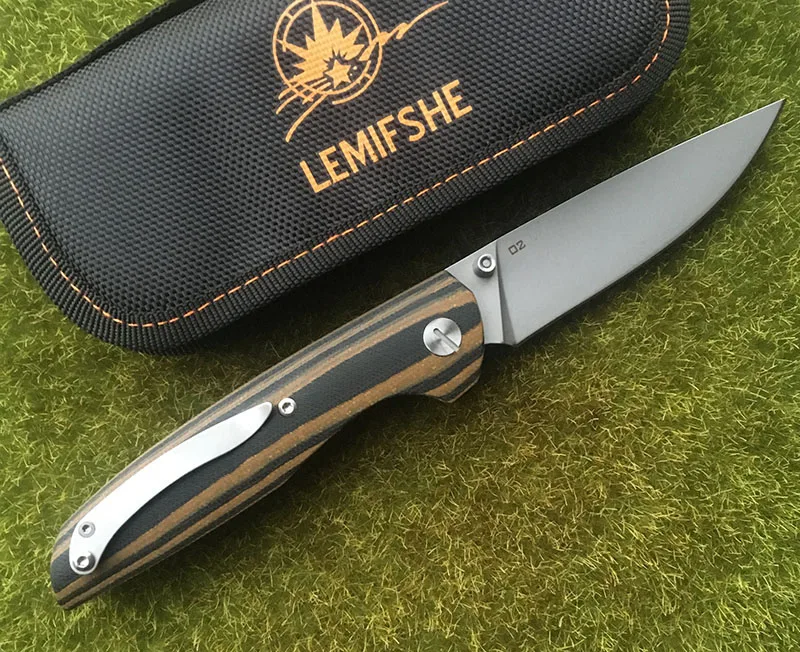 LEMIFSHE 100ns Флиппер складной нож D2 лезвие G10 + Сталь ручки Открытый Отдых фрукты для
