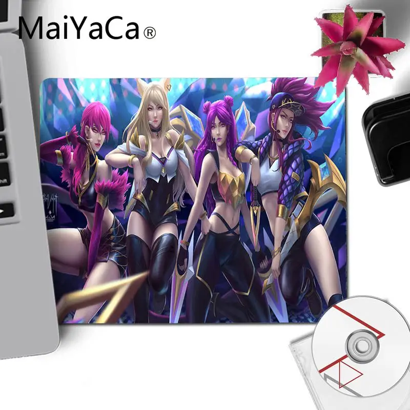 No Lock Edge25x29cm MaiYaCa League of Legends для девочек группа K DA Akali Ahri комфорта маленькая Мышь коврик игровой Мышь пусковая площадка коврик для мыши, клавиатуры аниме Мышь pad - Цвет: No Lock Edge25x29cm