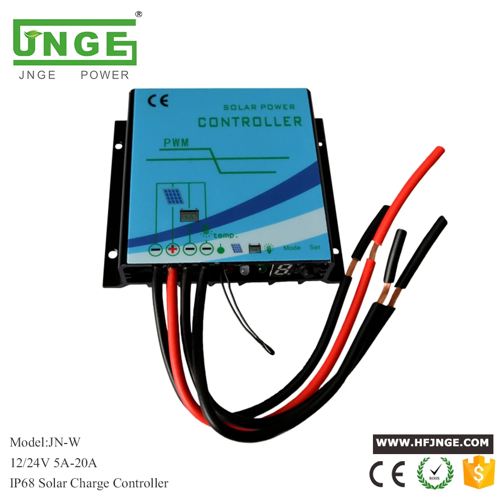 JNGE POWER 20A Solar Charge Controller Regulator 12/24v auto IP68 Waterproof with Light and timer Control for LED Lamp | Обустройство