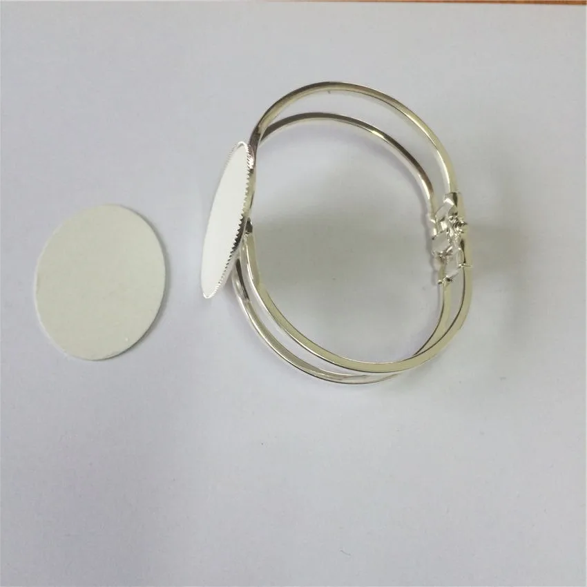 

metal bangles for sublimation women Ellipse bracelets for heat tranfer printing consumable can print custom design 30*40mm