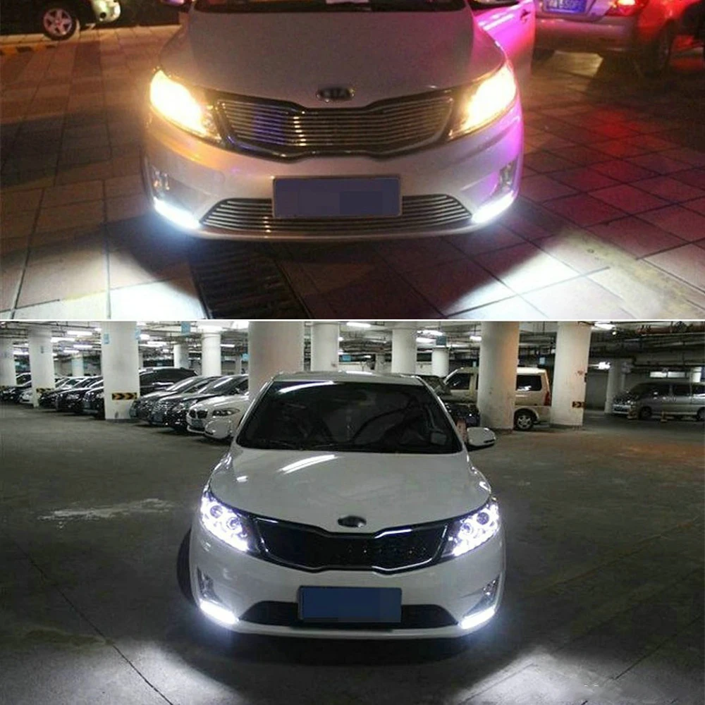 ECAHAYAKU 2 шт. автомобиля светодиодный DRL Дневной светильник 12В противотуманная фара