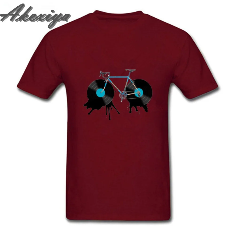 Лето 2019 Мужская футболка с принтом велосипеда музыкальный дизайн модные