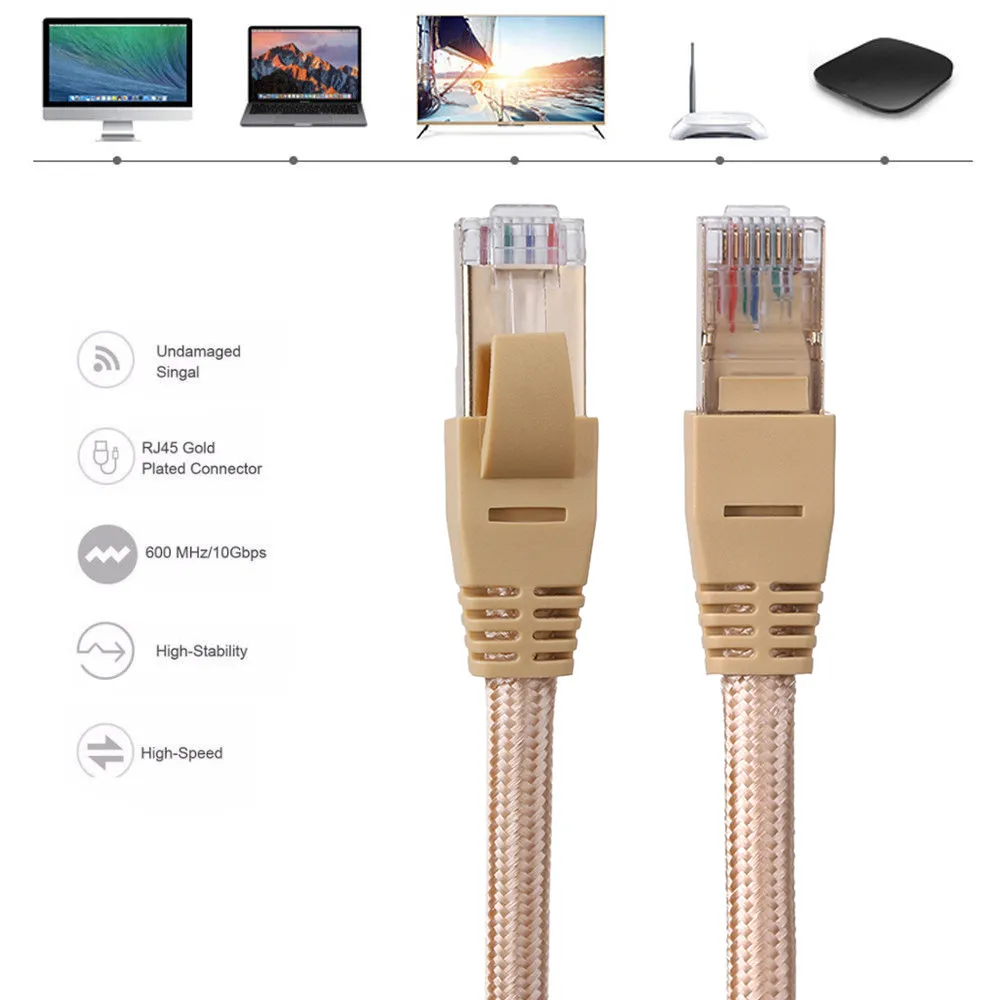 0 3 м/0 5 м/1 8 м/3 м/5 м/10 м оплетка высокоскоростная Cat 7 RJ45 Ethernet локальная сеть 10 Гбит/с