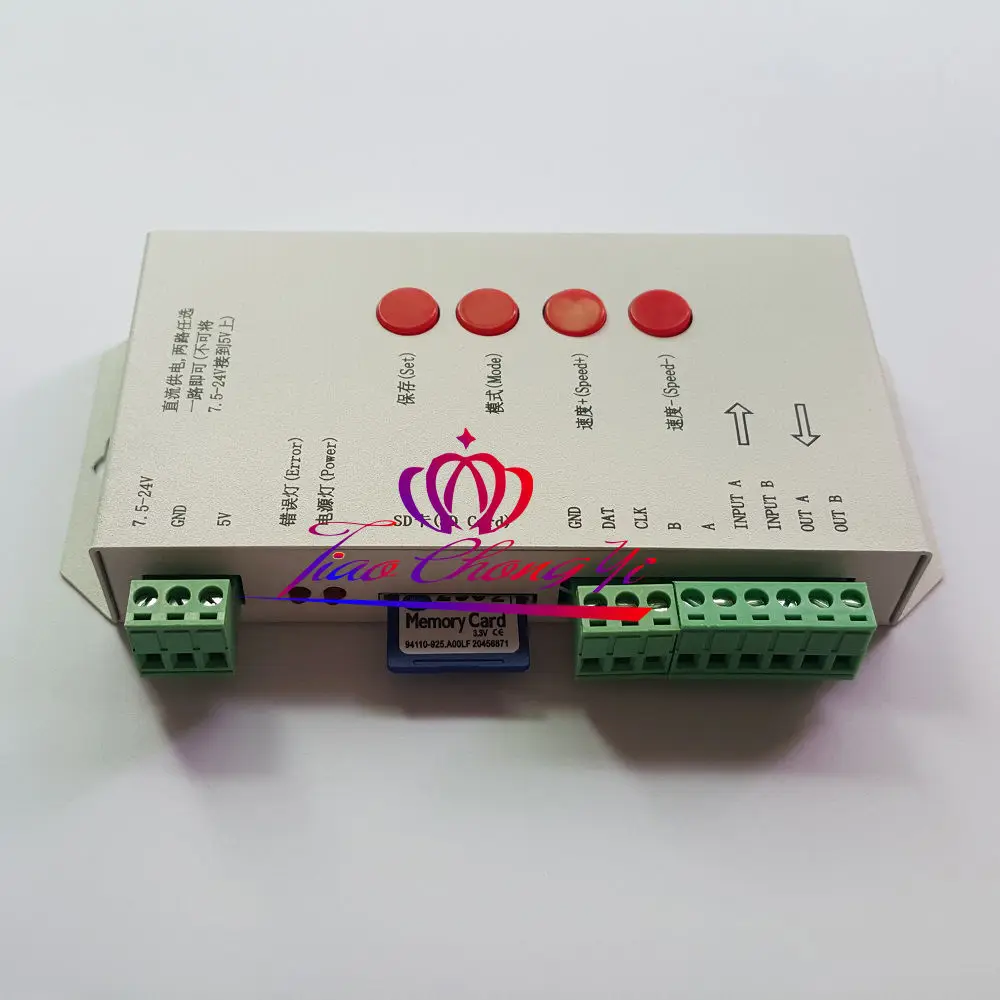 Контроллер пикселей светодиодной ленты T1000S DMX 512 RGB SD карта WS2812B WS2811 6803 SK6812|dmx rgb|dmx