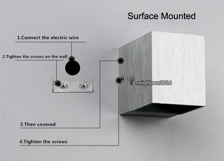 New Modern 3W LED Square Wall Lamp Hall Porch Walkway Living Room Light Fixture Indoor Lighting | Освещение