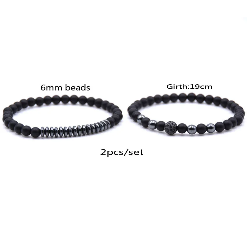 Оптовая продажа 2 шт./набор натуральный камень Йога мужской браслет в стиле панк