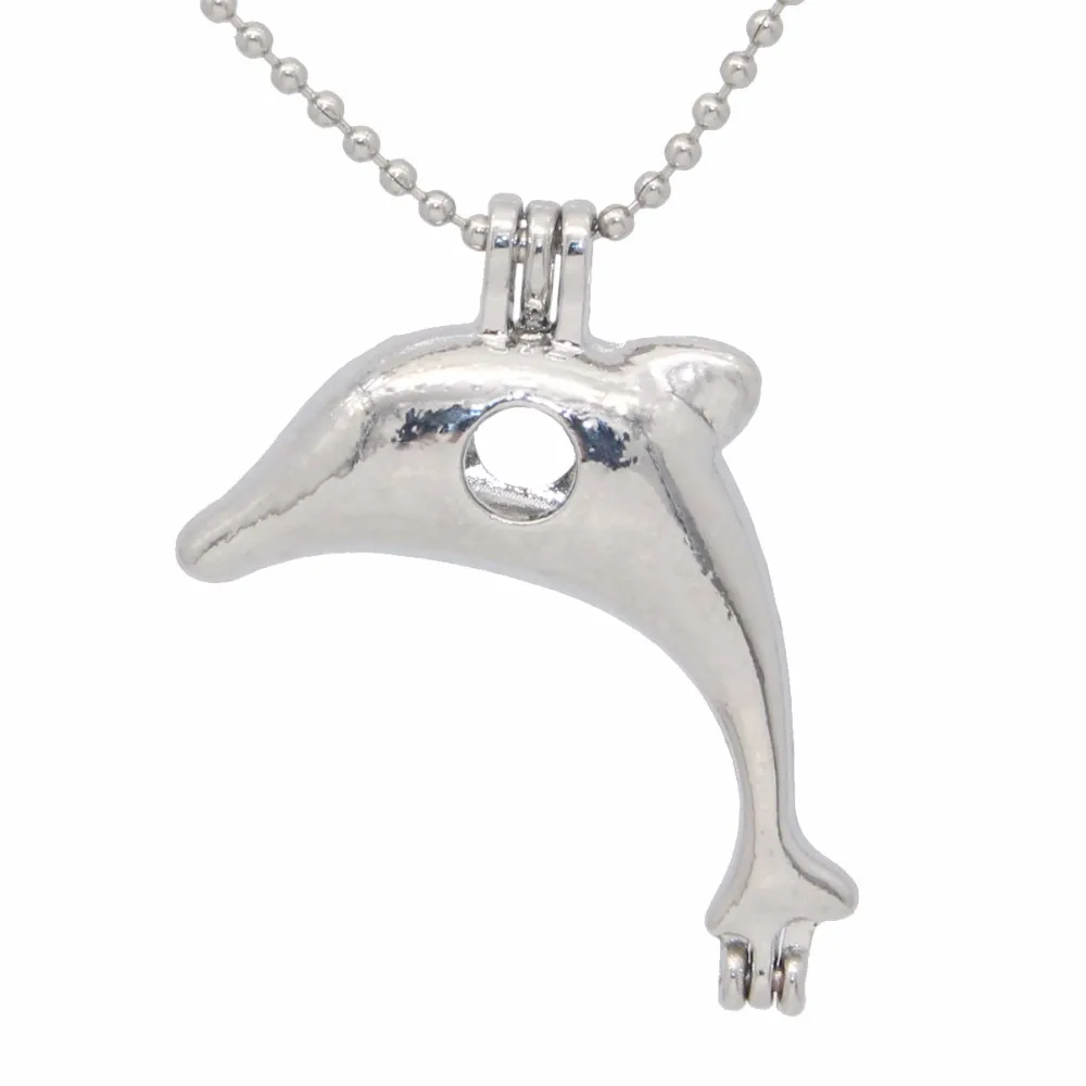 1 шт. Серебряный тон Дельфин медальон Цепочки и ожерелья подвеска Кейдж 20 &quotцепи