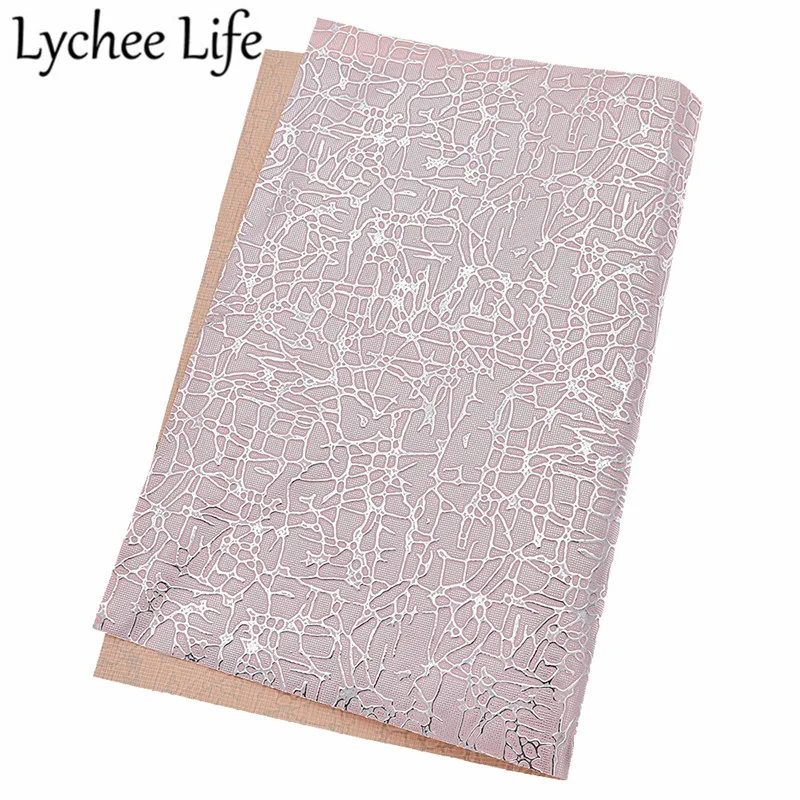 Lychee Life полосатая сетка с принтом кожаная ткань A4 красочные 21x29 см ПВХ ткань DIY ручной работы швейная одежда аксессуары поставки