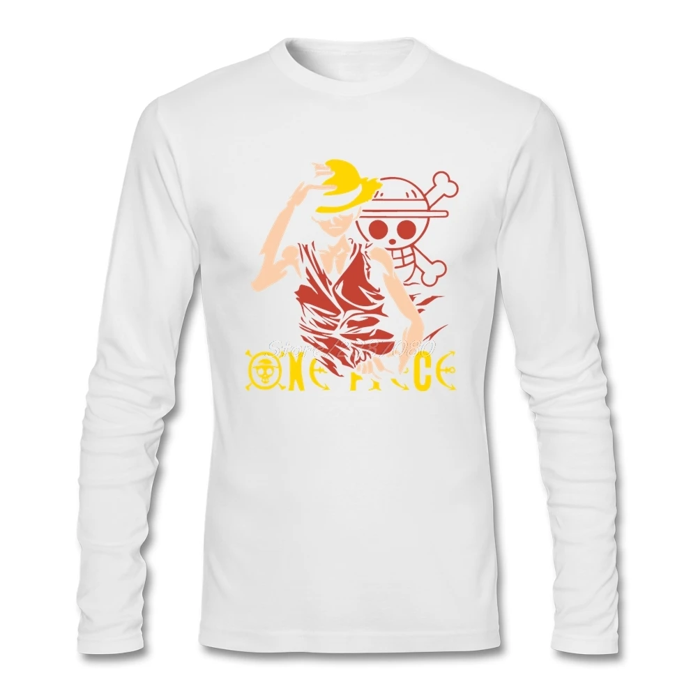 Luffy злой цельный аниме футболка на заказ с длинным рукавом для мужчин 2019 Горячие