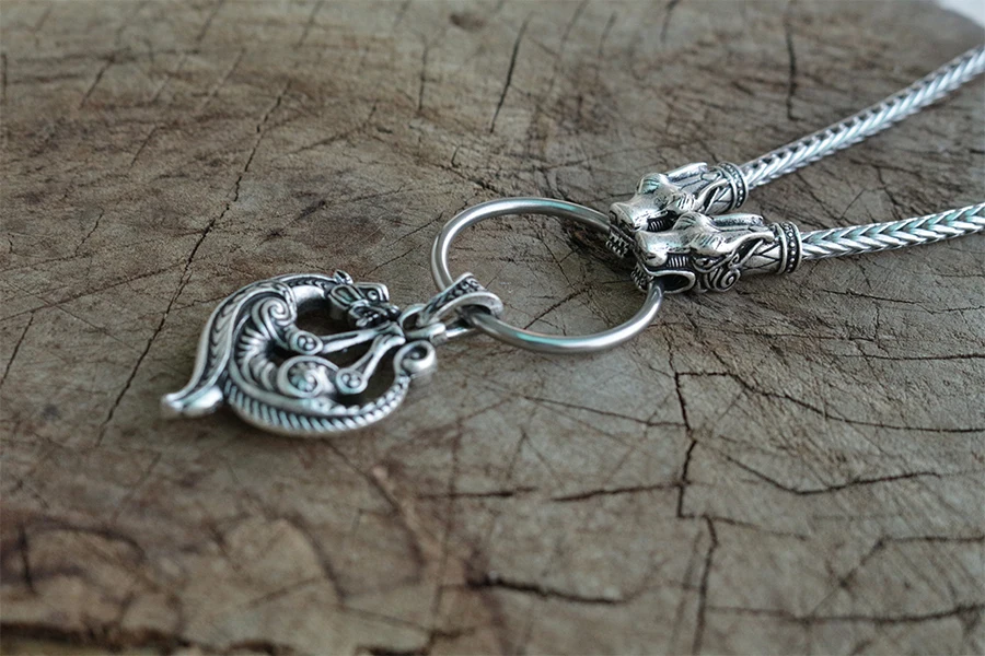 Мужской кулон в стиле викингов celt ожерелье с подвеской виде головы волка цепь