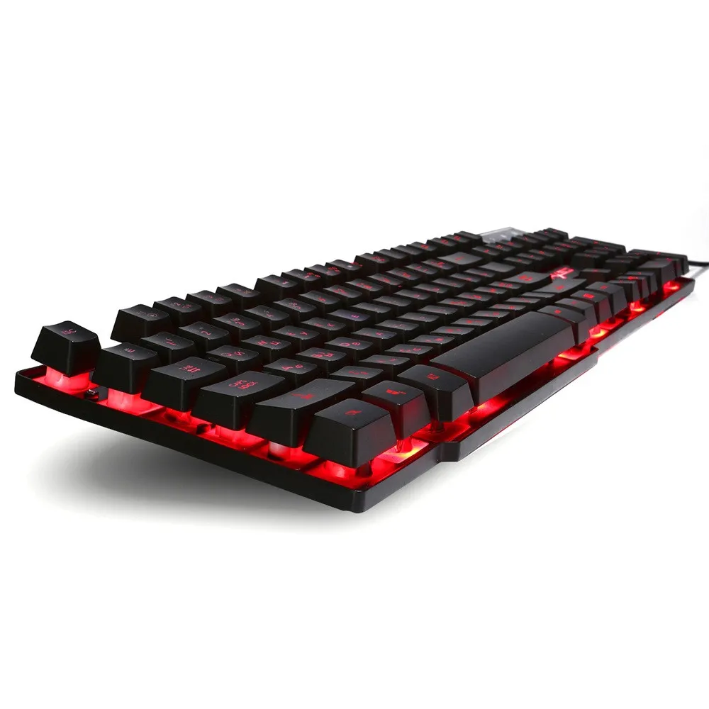 VOBERRY HXSJ R8 3 цвета светодиодный usb-кабель с подсветкой мультимедийная компьютерная игровая клавиатура высокочувствительная механическая ручная клавиатура