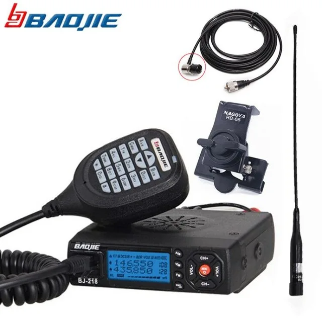 add antenna 2 Baojie BJ-218 мини мобильное радио 20 км 25 Вт Двухдиапазонная VHF/UHF Автомобильная рация 136-174 МГц 400-470 МГц bj218 станция приемопередатчик - Цвет: add antenna 2