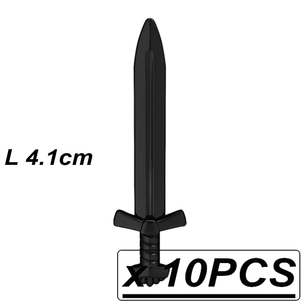 10Pcs PGPJ0006 Средневековье копье топор меч копья MOC средневековые Рыцари оружие строительные блоки кирпичи аксессуары игрушки для детей - Цвет: 10Pcs PGPJ0006