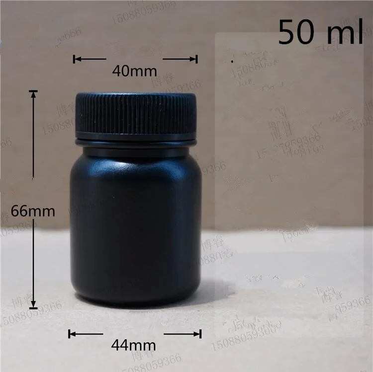 50 m black bottles 50 шт 25 30 50 100 мл полиэтиленовая пластиковая бутылка из полиэтилена повышенной плотности контейнер для хранения с высокой температурой и низкой температурой - Цвет: 50 m black bottles