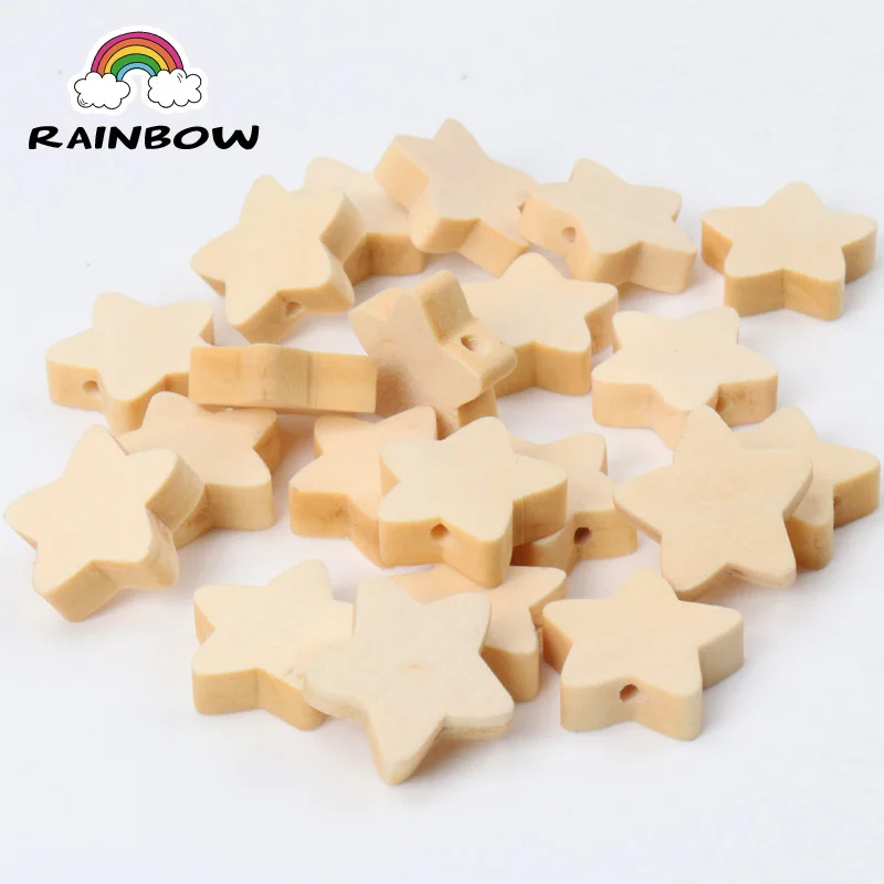 

Natural Wooden Material Star Shape Spacer Beads For Jewelry Making DIY For Kids Handmake 19mm 20pcs