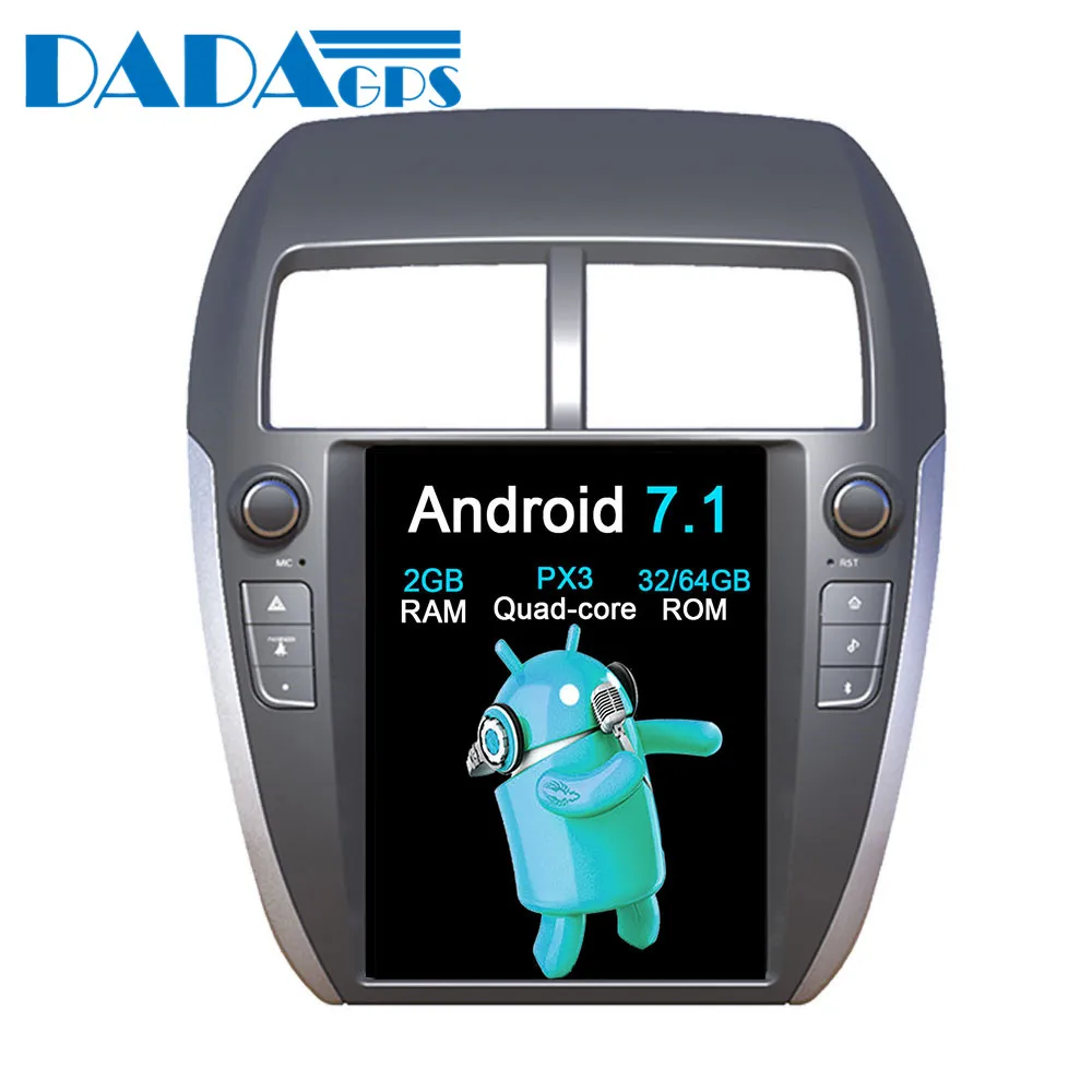 Автомобильный мультимедийный радиоплеер 10 4 дюйма в стиле Tesla Android для Mitsubishi ASX RVR