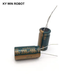 5 шт. алюминиевый электролитический конденсатор 330 мкФ 100 V 13*20mm frekuasi tinggi радиальный электролитический конденсатор