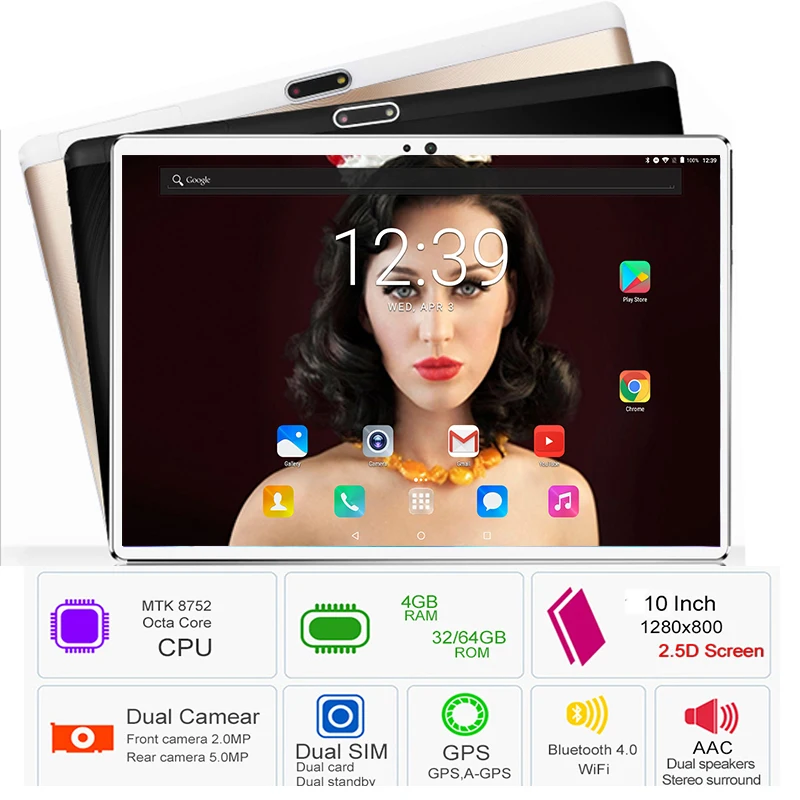 Новинка 2019 Google 10 дюймов Android 8 0 планшеты PC 4 Гб RAM 64 ROM ядер Восьмиядерный 3G/4G LTE Wifi A-GPS