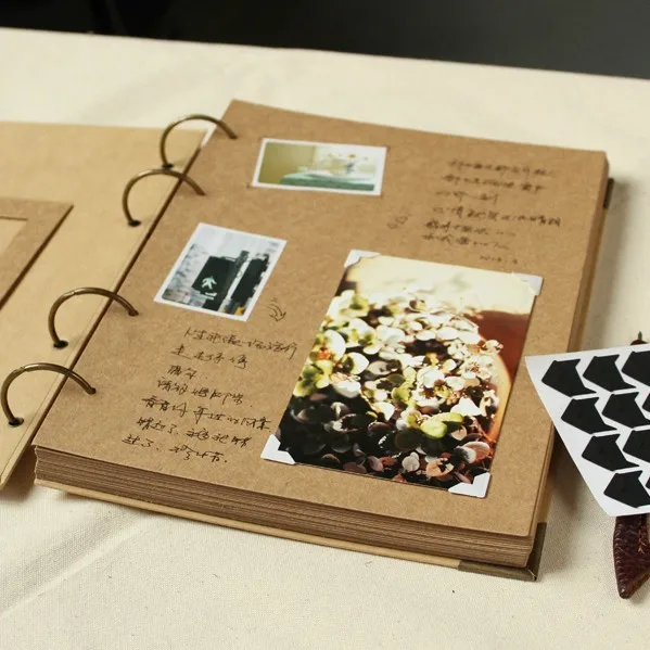 А4 кольцо переплет фотоальбом крафт скрапбук свадебный альбом Скрапбукинг